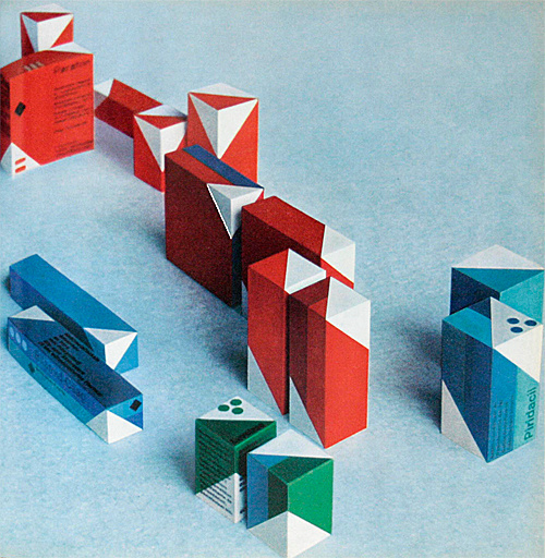 Design in the Chemical Industry by Hans Neuburg, 1967 (ABC Verlag) (via insect54) #packaging #geometric