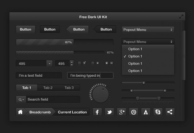 Free dark kit Free Psd. See more inspiration related to Black, Web, Elements, Buttons, Psd, Dark, Web elements, Web button, Horizontal and Kit on Freepik.