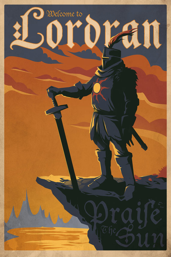 Dark Souls Solaire of Astora 24x36 Print Travel Poster #poster