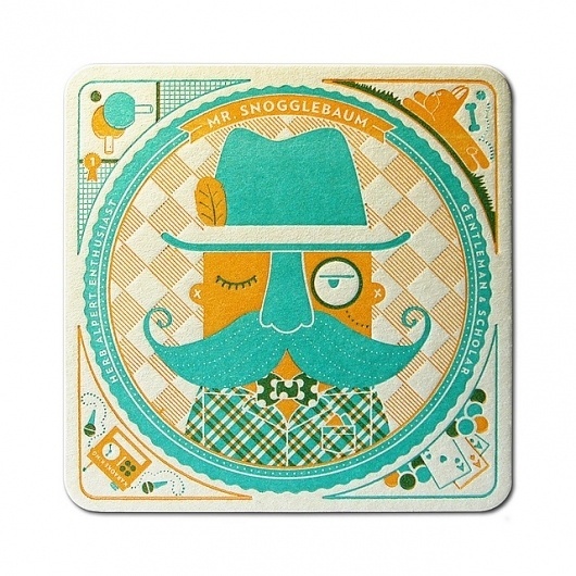 Mr. Snogglebaum Coaster - Front | Flickr - Photo Sharing! #pressman #illustration #letterpress #cranky