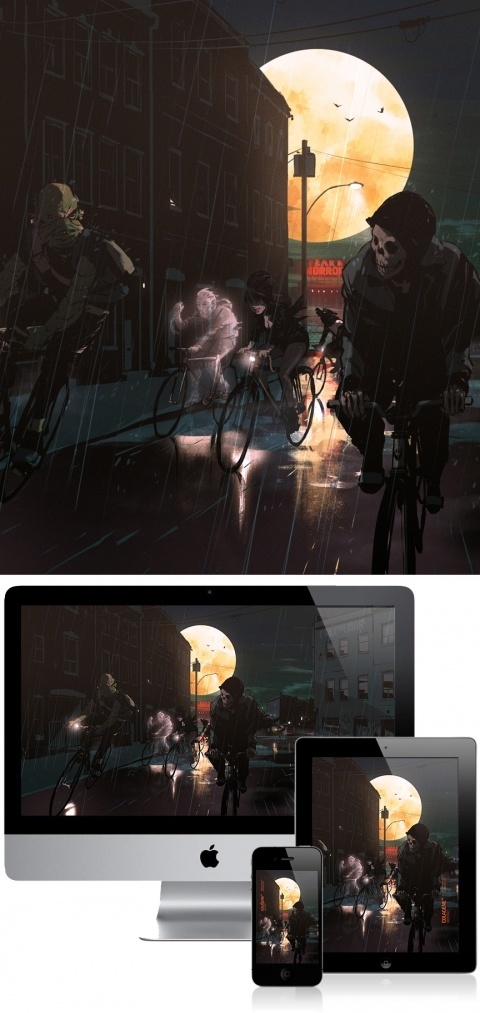 Wallpaper Halloween to download and to share This month wallpaper was created by Jérôme Mireault on the theme of Halloween.
