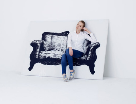 Canvas is a series of two-dimensional furniture pieces that can be displayed on the wall as works of art and, unexpectedly, can also be sat #product #furniture #design