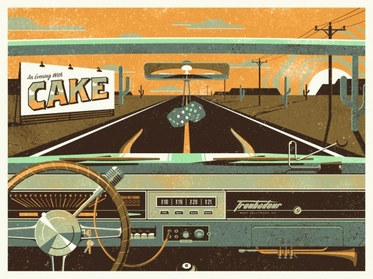 DKNG Studios » Cake, On The Road Again #gig #dkngstudios #retro #poster
