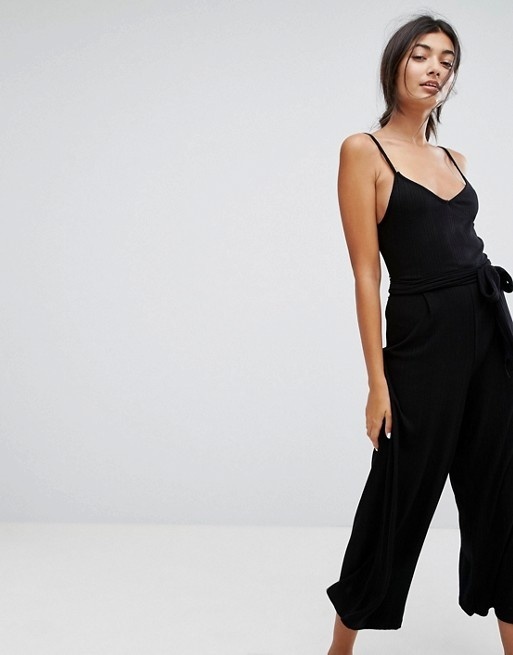 Bershka | Bershka – Gerippter Overall mit weitem Bein