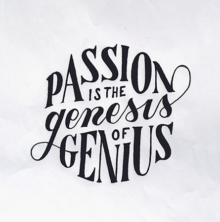 passion, genius, type, design, hand drawn