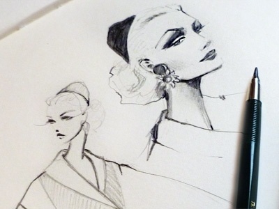 Dribbble - New Sketchbook by Melissa Brunet #melissa #brunet #illustration #pen #fashion