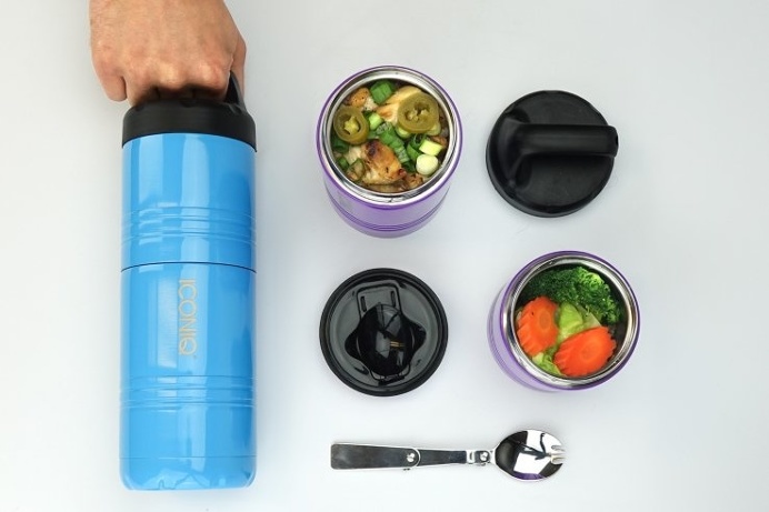 Stack your cold and hot dishes in one insulated food container. With Iconiq Qore, you can simultaneously keep your cold dishes cold and hot