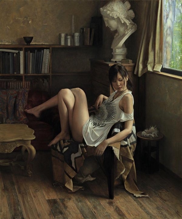 Incredible Detailed Painting Portrait by Osamu Obi #painting #female #artwork #inspirations