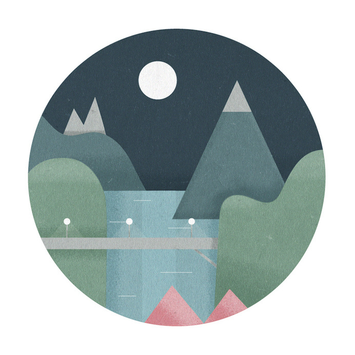 Landscpae #illustration #nature #moon #landscape