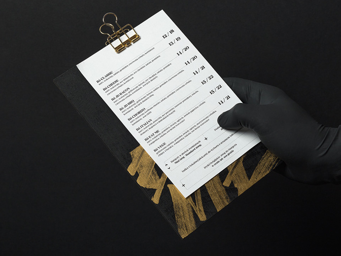 Bó burger and fries culinary food branding corporate design interior architecture by Hopa studio poland mindsparkle mag gold golden black g