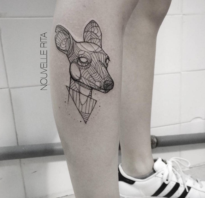 Artistic and Geometric Animals Tattoo Design #Tattoo #body art #ink #Tattoo art