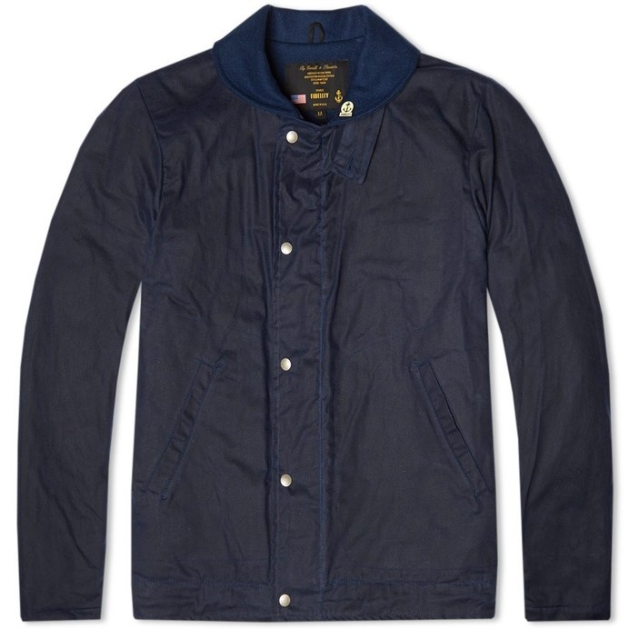 Fidelity USN N-1 Wax Cotton Deck Jacket (Navy) #deck #jacket