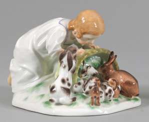 Child with rabbit #Sets #Teasets #Porcelainsets #Antiqueplates #Plates #Wallplates #Figures #Porcelainfigurines #porcelain