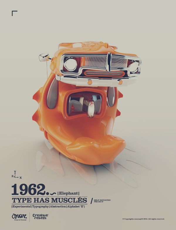 Type Has Muscles on Behance #type #3d