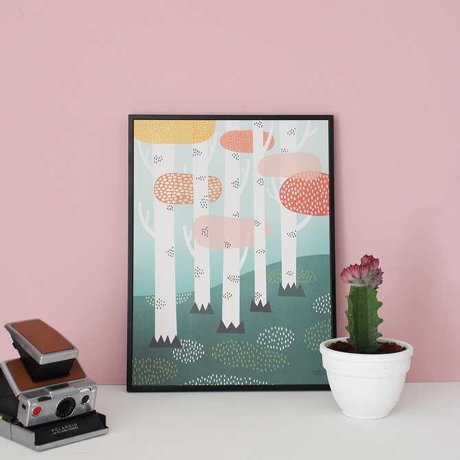 #nordic #design #graphic #illustration #danish #bright #simple #nordicliving #living #interior #kids #room #poster #forest #trees