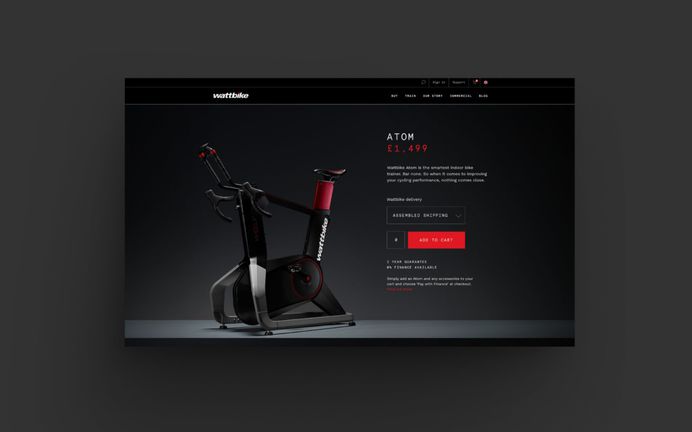 Wattbike Atom ecommerce website by Onwards