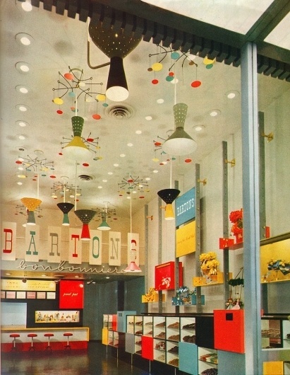 All sizes | More Barton's Bonbonniere! | Flickr - Photo Sharing! #interior #alvin #1950s #architect #gruen #victor #lustig #graphics