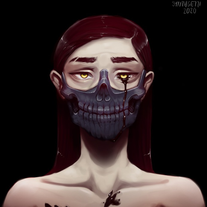 skull girl by Synthgetti