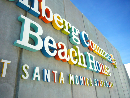 rainbow letters in santa monica #beach #sign #design #wayfinding #environmental #rainbow #typography