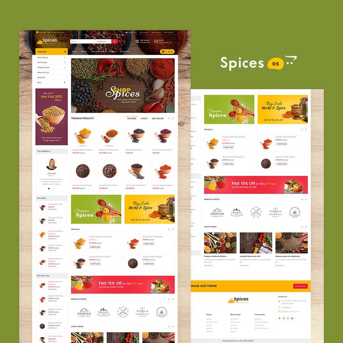 #Spices #Food #MegaStore - #Opencart #MultiPurpose #Responsive #Theme | #TemplateTrip #eCommerce #Website #Design #Template