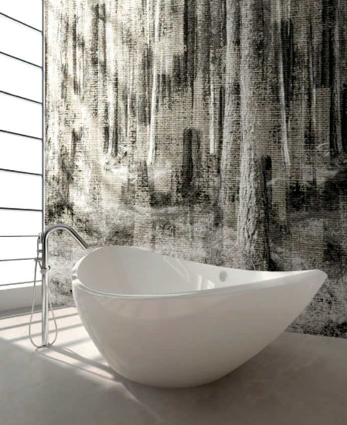 Wall Covering Suitable to Bathrooms - InteriorZine #bath #interior #decor