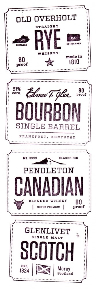 Whiskey Friends ‹ Jen Wick Studio #stamp #brand #whiskey #typography