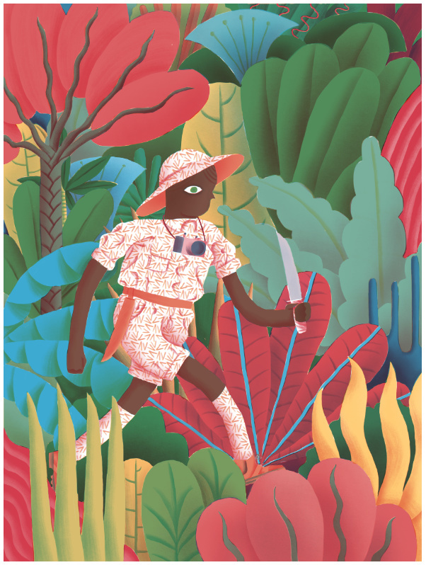 jungle, knife, safari, explore, screenprint