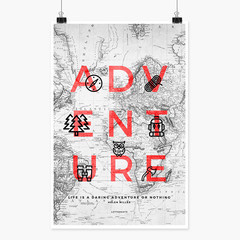 Wanderlust Adventure art-print from Letternote #poster #typography #artprint #adventure #wanderlust #travel #design #minimal