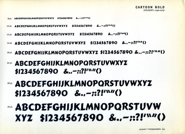 Cartoon Bold type specimen #type #specimen