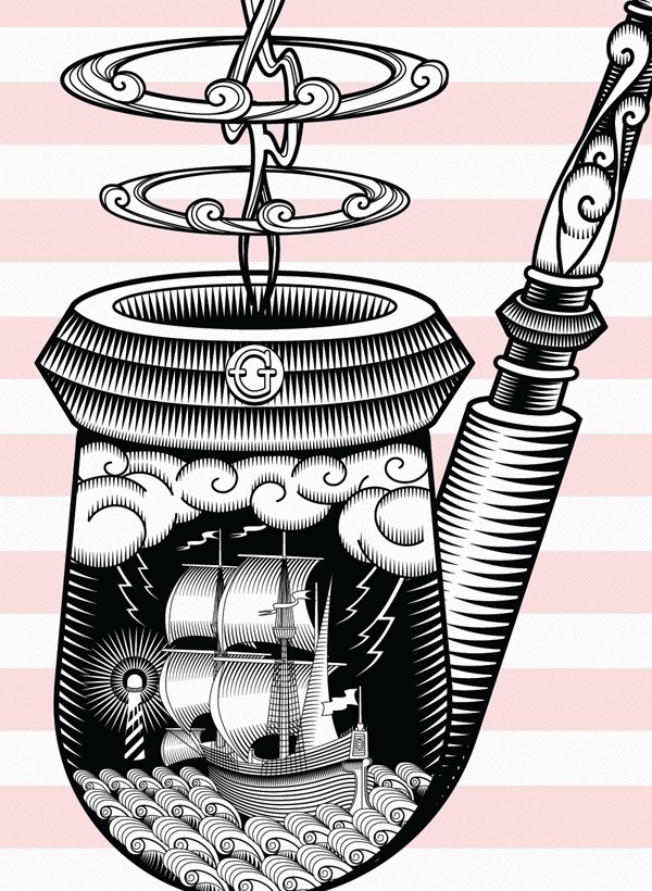 Garito Café / Bitácora Series II - www.vicentegarciamorillo.com #illustration #vector #pipe
