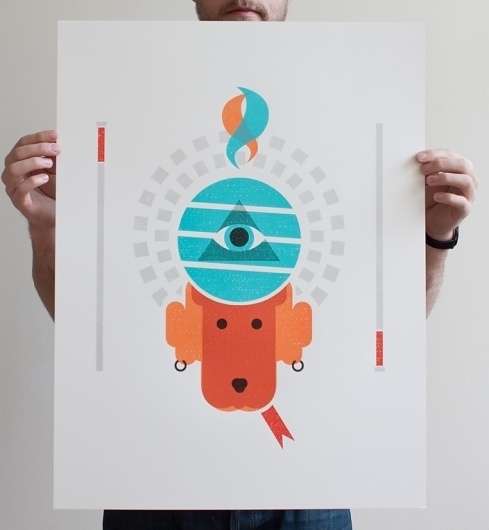 Justin LaFontaine #illustration #orange #poster #dog