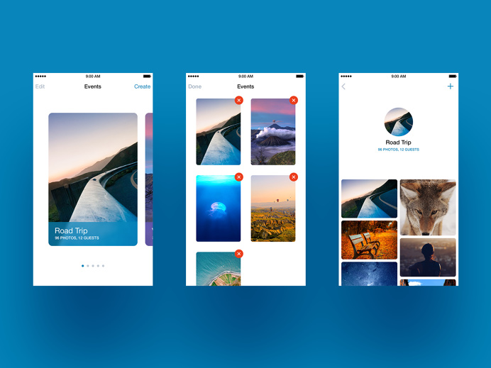 #ui, #minimal, photo sharing app