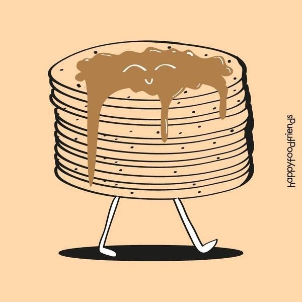 https://www.facebook.com/happyfoodfriends #illustration #funny #happy #pancake #happyfoodfriends