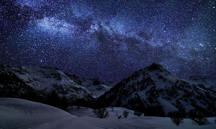 Mountain Stars Earth Sky – WallpapersBae