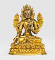 Fire gilded Bronze, the Sitatara on a Lotus