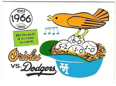 1966 Orioles vs. Dodgers fleer card #orioles #1966 #baseball #fleer #cards #dodgers