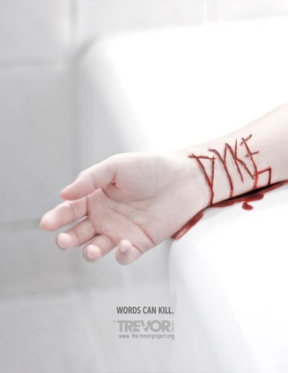 The Trevor Project: Words can kill #type #image