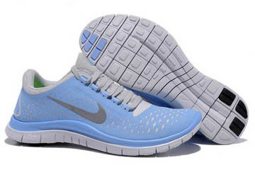 Nike Free 3.0 V4 Running Shoe Photo Blue Reflective Silver Womens #shoes