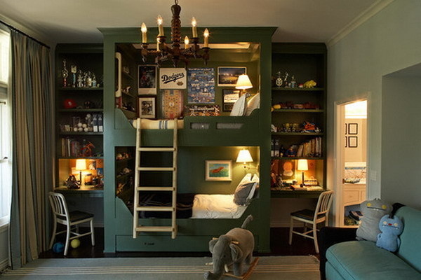 30+ Beautiful Bunk Room Ideas for Kids #kids #bedroom #bunk #room