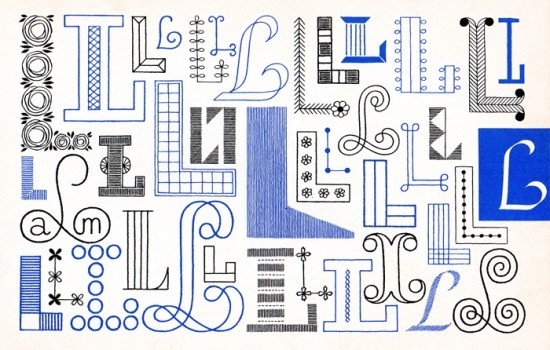 L, Embroidery Letterforms, Present and Correct