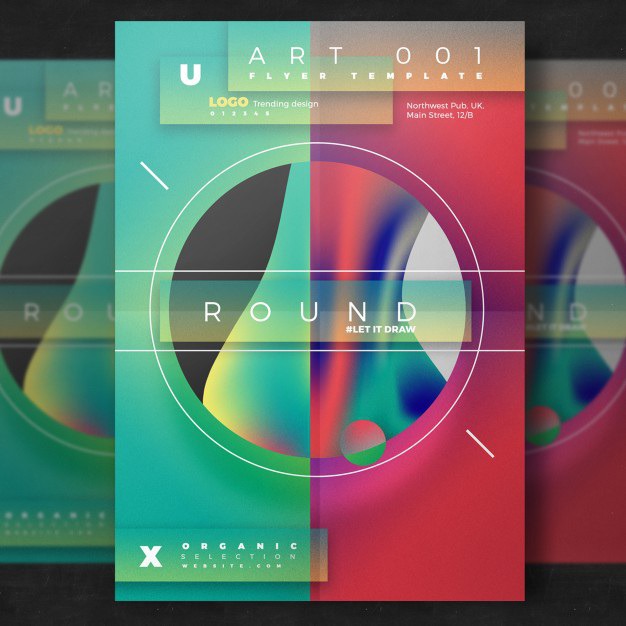 Artistic flyer template Free Psd. See more inspiration related to Brochure, Flyer, Poster, Mockup, Business, Abstract, Cover, Book, Template, Brochure template, Magazine, Layout, Leaflet, Presentation, Colorful, Flyer template, Stationery, Elegant, Corporate, Mock up, Poster template, Creative, Modern, Booklet, Report, Print, A4 and Artistic on Freepik.