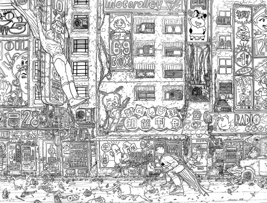 Gotham Street, in DanÂ Dos Santos's My Collection Comic Art Gallery Room #darrow #white #gotham #draw #black #illustration #geoff