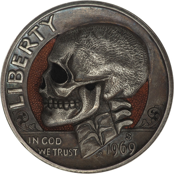 Remarkable Hobo Nickels Carved from Clad Coins by Paolo CurcioDecember 27 #coin #skull #carved