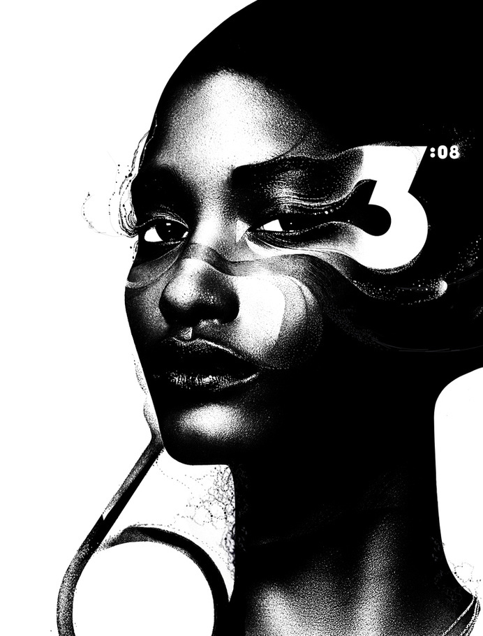 Illustration by Kim Dulaney for Time #white #black #illustration #portrait #and