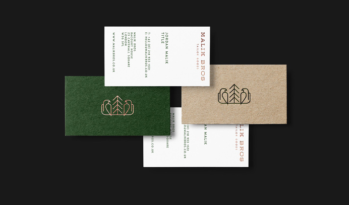 Malik Bros - Tailor Goods branding corporate design by Sebastian Bednarek new minimal beautiful green mindsparkle mag business card cardboar