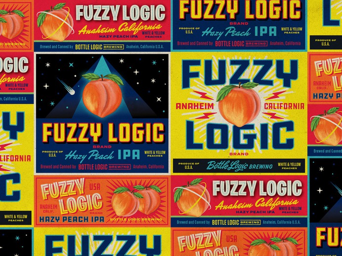 Bottle Logic Fuzzy Logic Fruit Crate Art print print design package design typography illustration