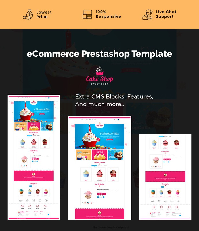 #Cake & #Sweet Shop - #Prestashop #Responsive #Theme | #TemplateTrip #eCommerce #Website #Template