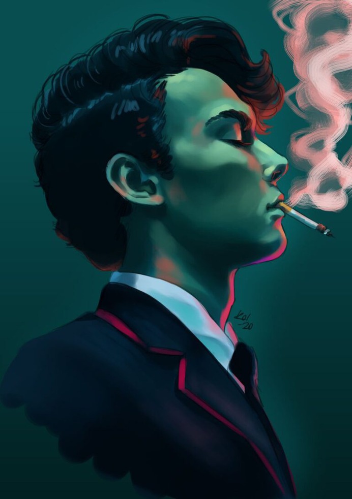 Smoking man by KoiHorkka