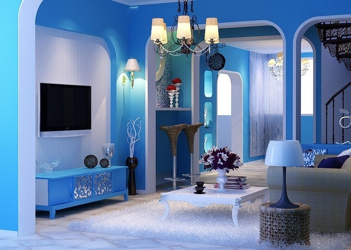 Painting Room With Hues Of Blue - www.homeworlddesign. com (4) #design #decor #blue #room #decoration