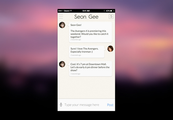 iPhone 6 Chat UI Design